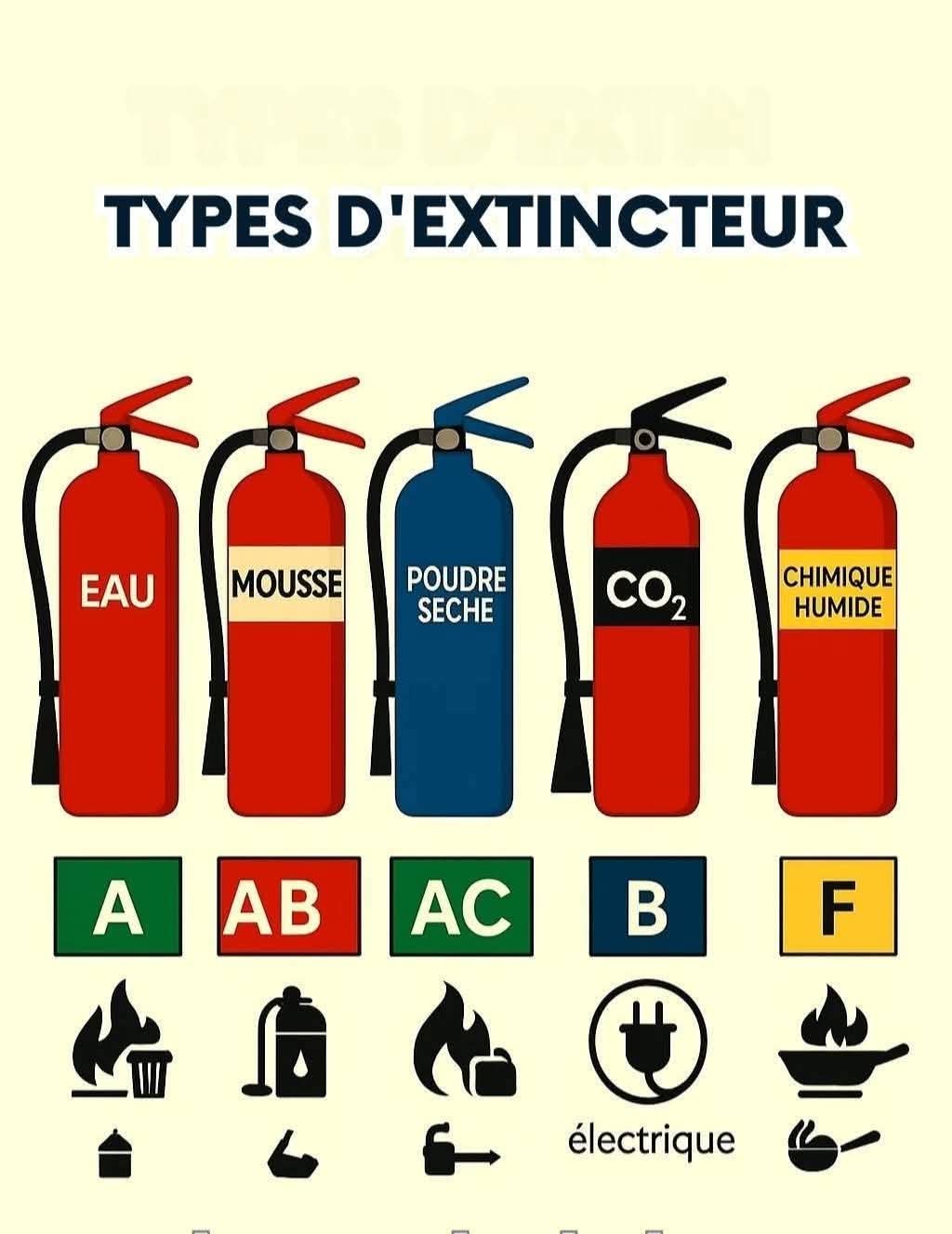 Types d'extincteurs
